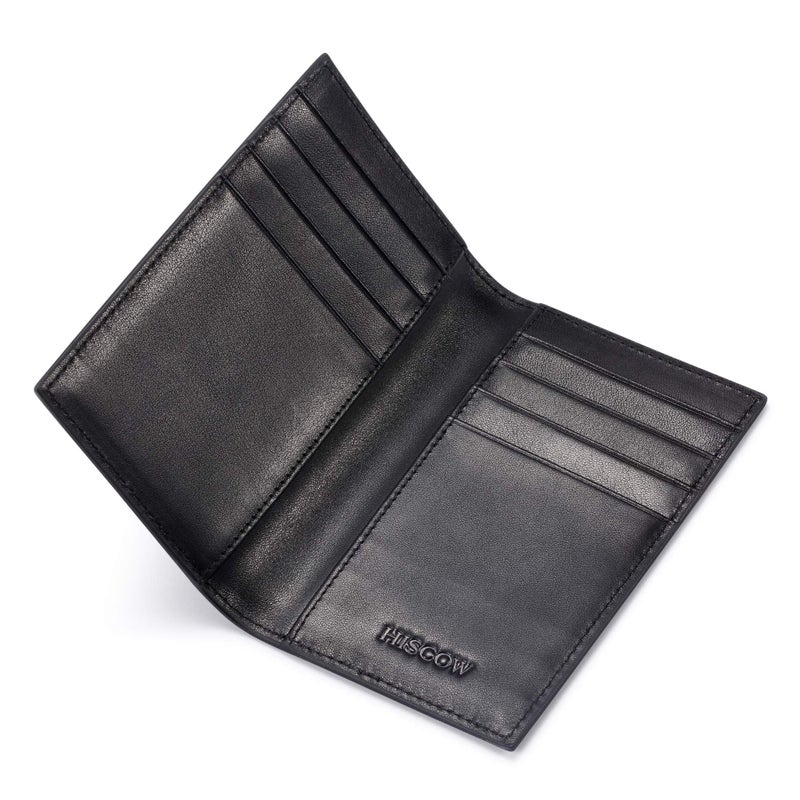 HISCOW Slim Leather Credit Card Holder for Men & Women 8cc, Italian Calfskin (Black) - Image 4